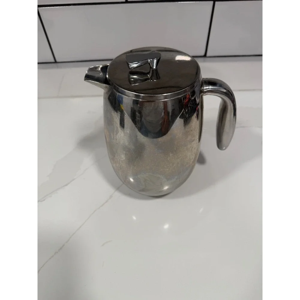 Bodum Columbia French Press 34oz Double Wall Stainless Steel Silver 1L 8 Cup